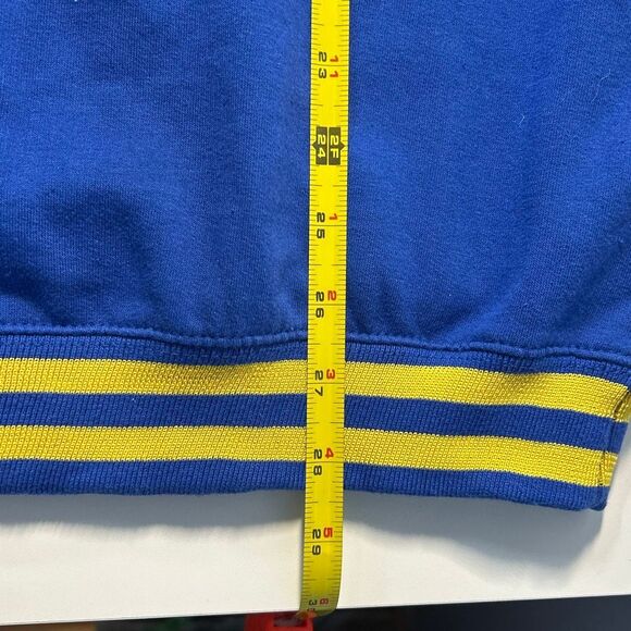 New York Popular Raglan Sweatshirt Men’s Medium Blue Yellow California - Picture 6 of 6